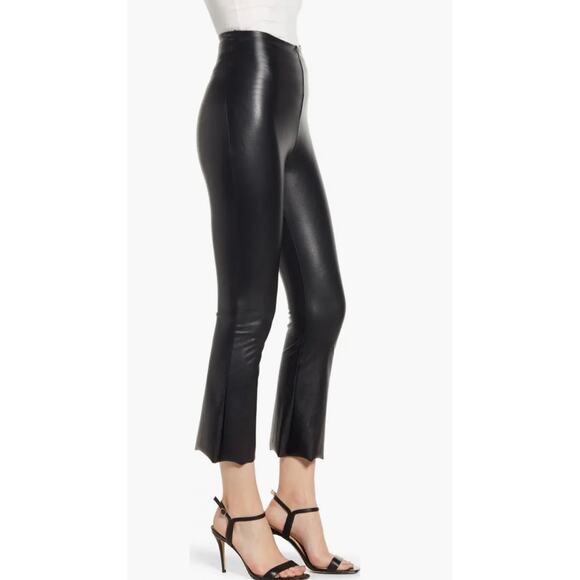 Commando women’s black Faux Leather Flare Crop legging size small slimming - Picture 4 of 12